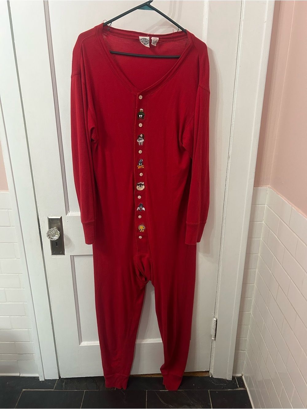 Vintage Warner Brothers One-Piece Button Romper Pajamas